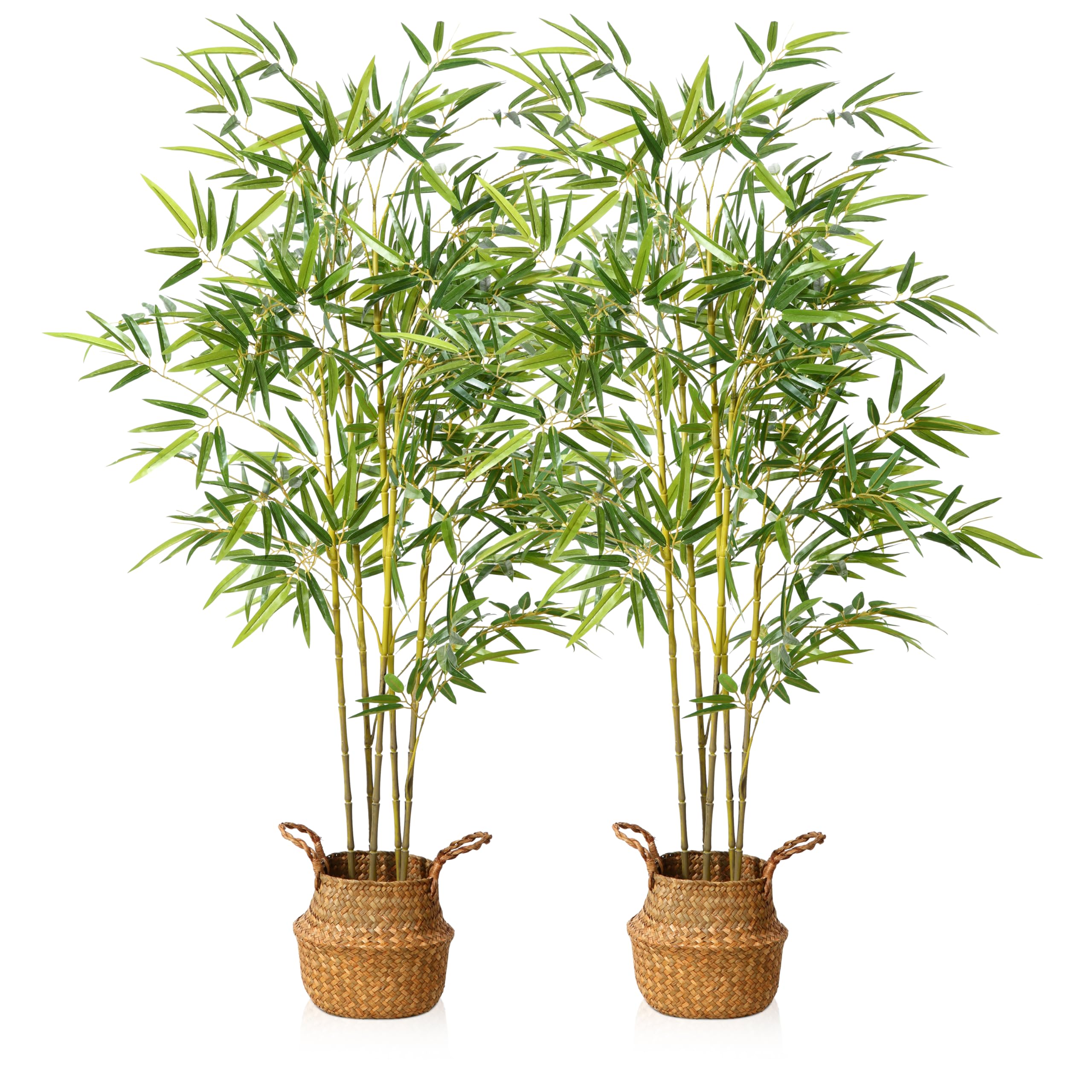 Kazeila 2-Pack Artificial Bamboo Trees | 140cm Faux Plants with Baskets
