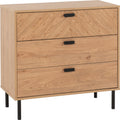 Seconique Leon 3 Drawer Chest – Medium Oak Effect Wooden Bedroom Dresser