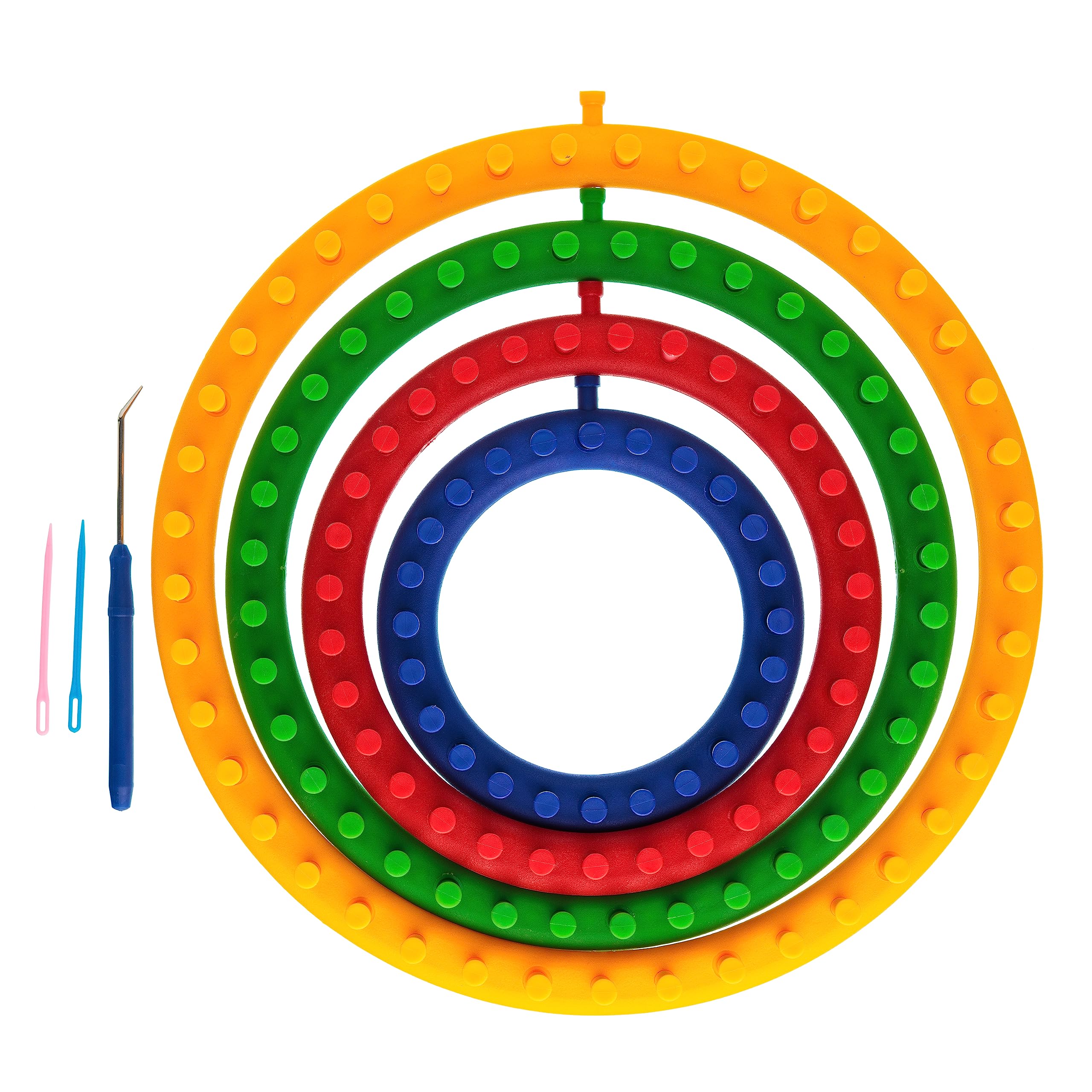 The Quilted Bear Round Knitting Loom Set - 4 Sizes for Hats & Scarves