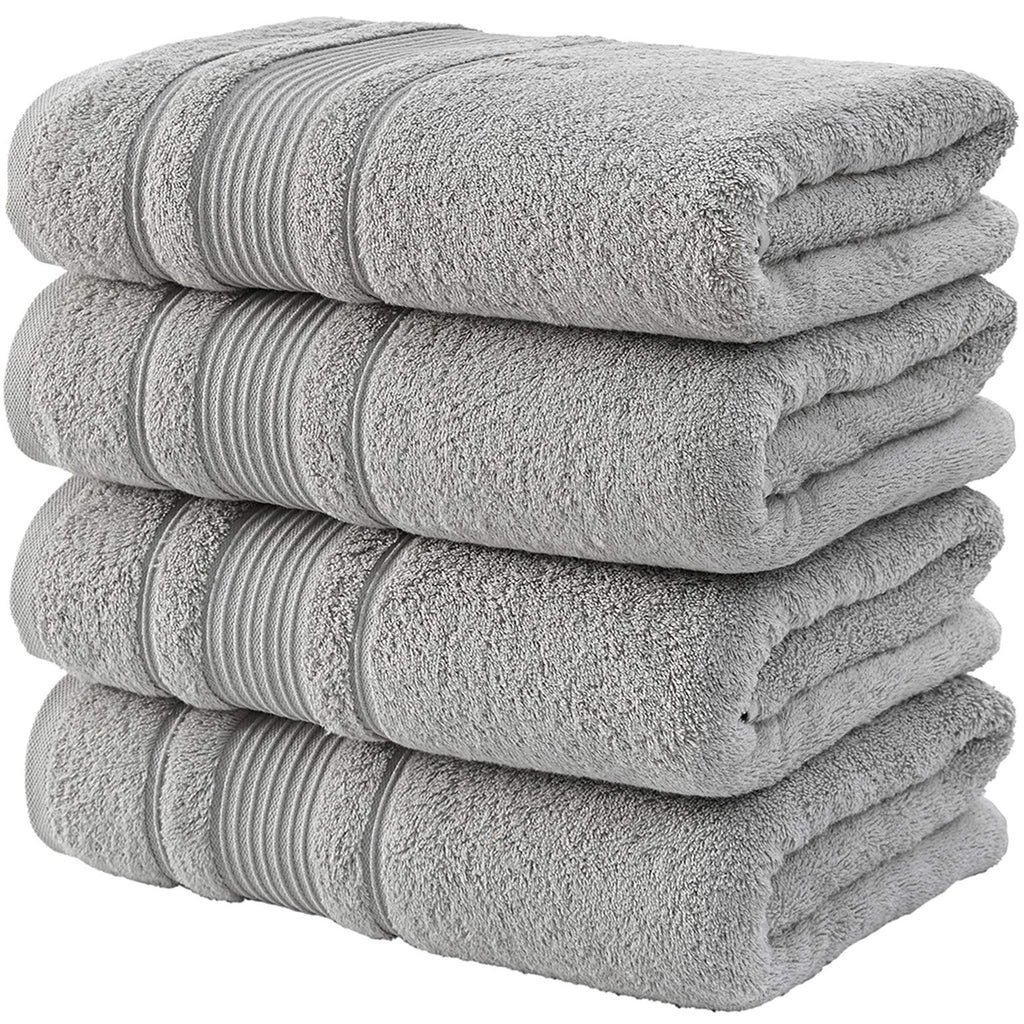 Qute Home 4-Piece Bath Towels Set, 100% Turkish Cotton Premium Quality Towels for Bathroom - image 2