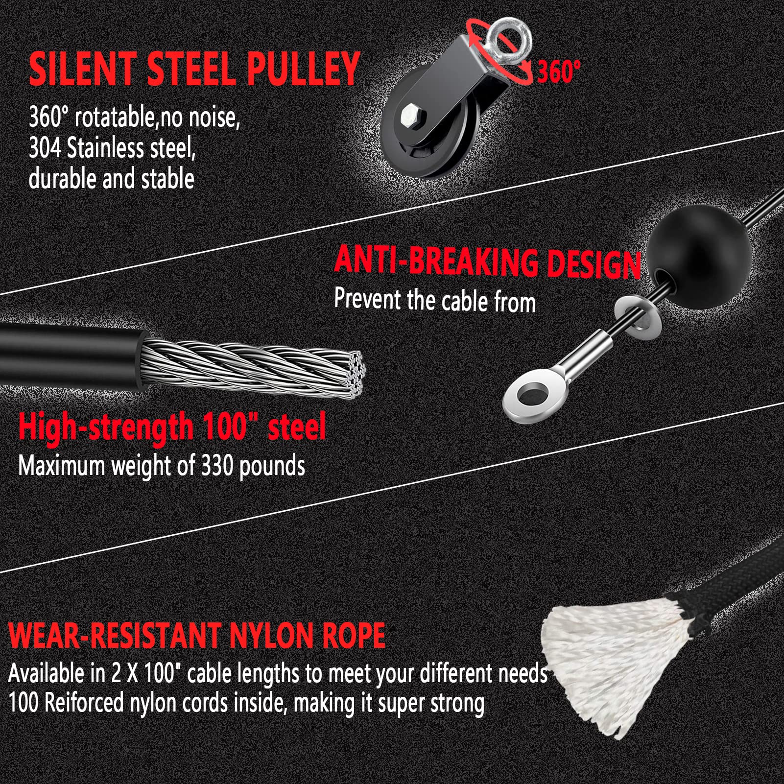 Cable Pulley System - Home Gym LAT Pull Down Strength Equipment