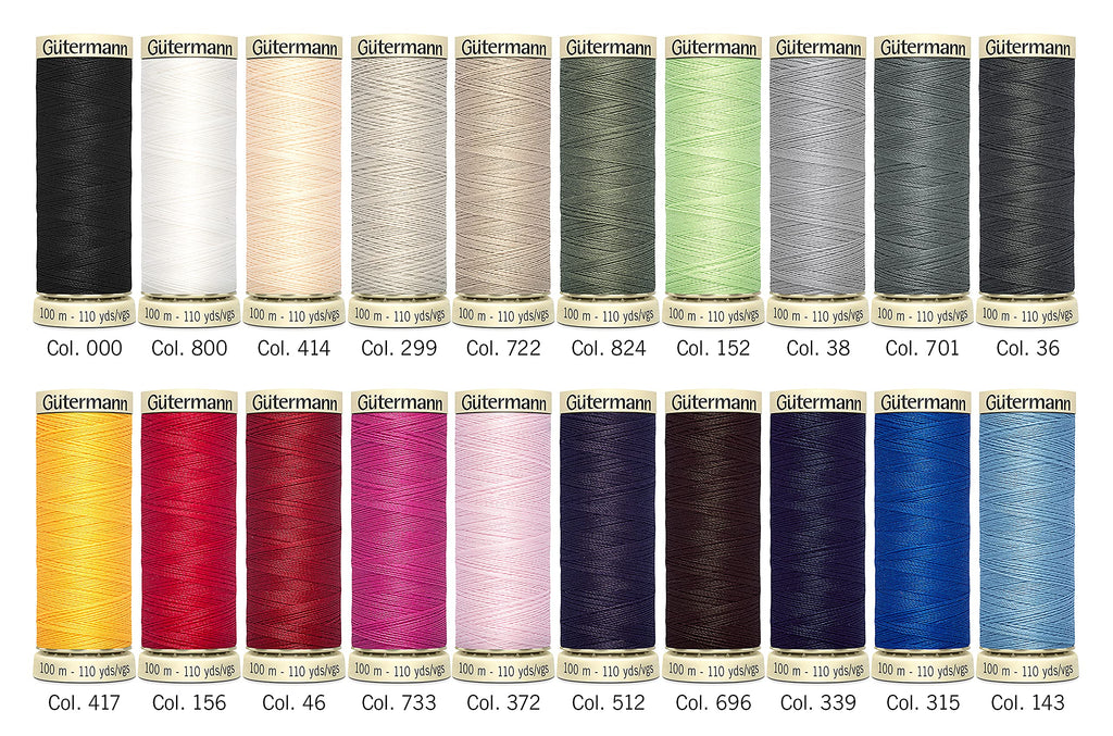 Gutermann Sew-All Polyester Sewing Thread Set - 20 Assorted Spools