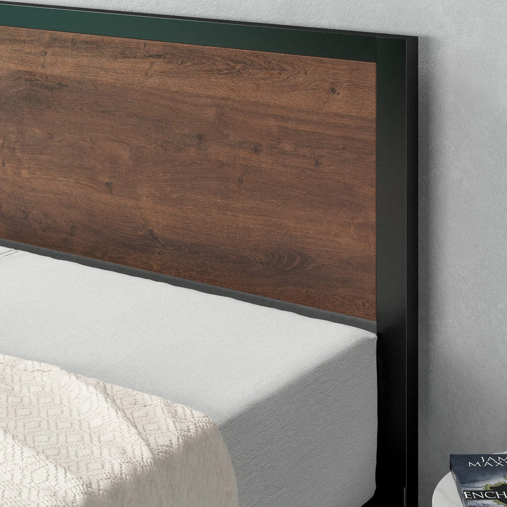 Zinus Mory Platform Bed Frame – 90x190 cm Single Metal and Wood Bed