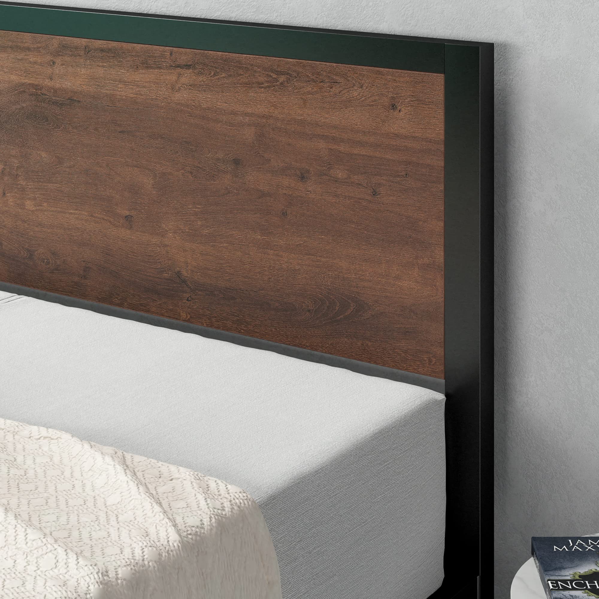 Zinus Mory Platform Bed Frame – 90x190 cm Single Metal and Wood Bed