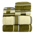 Lavish Home 6-Piece Cotton Bath Towel Set | Absorbent Velour - Green