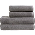 Christy Brixton 4-Piece Cotton Bath Towel Set | Textured Weave | Titanium