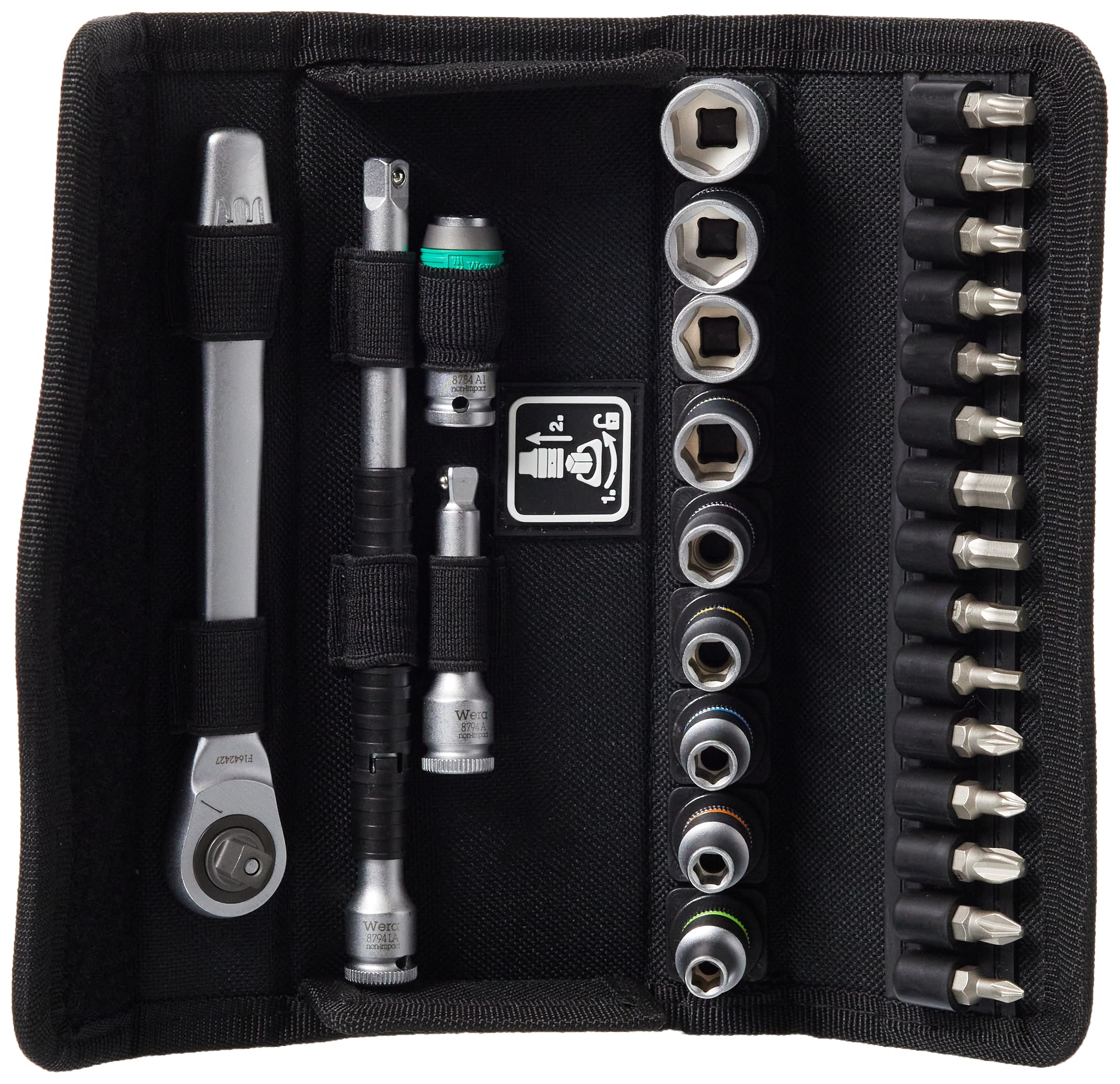 Wera Zyklop Metal Ratchet Set | 1/4" Drive Metric Socket Set, 28pc