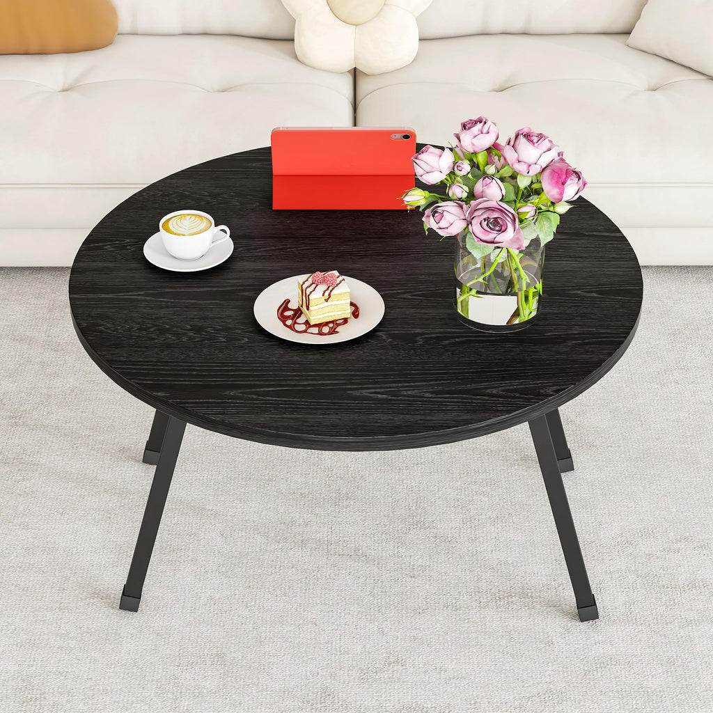 BOPRHOM Folding Coffee Table,Round Coffee Tables for Living Room/Bedroom,Space Saving Small Foldable Coffee Tables,Tea Table Side Table Center Table - image 4