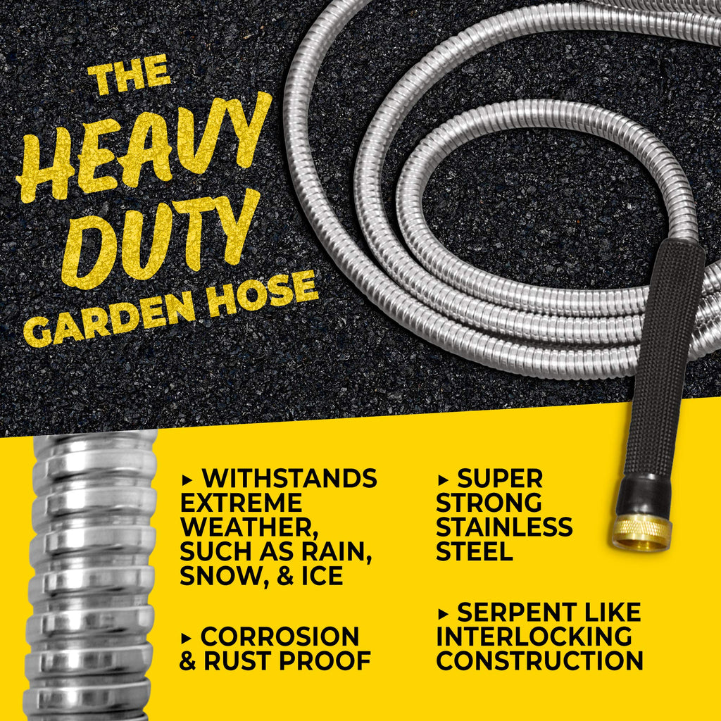 Bionic Steel Pro 100' Garden Hose – 304 Stainless Steel Metal Hose