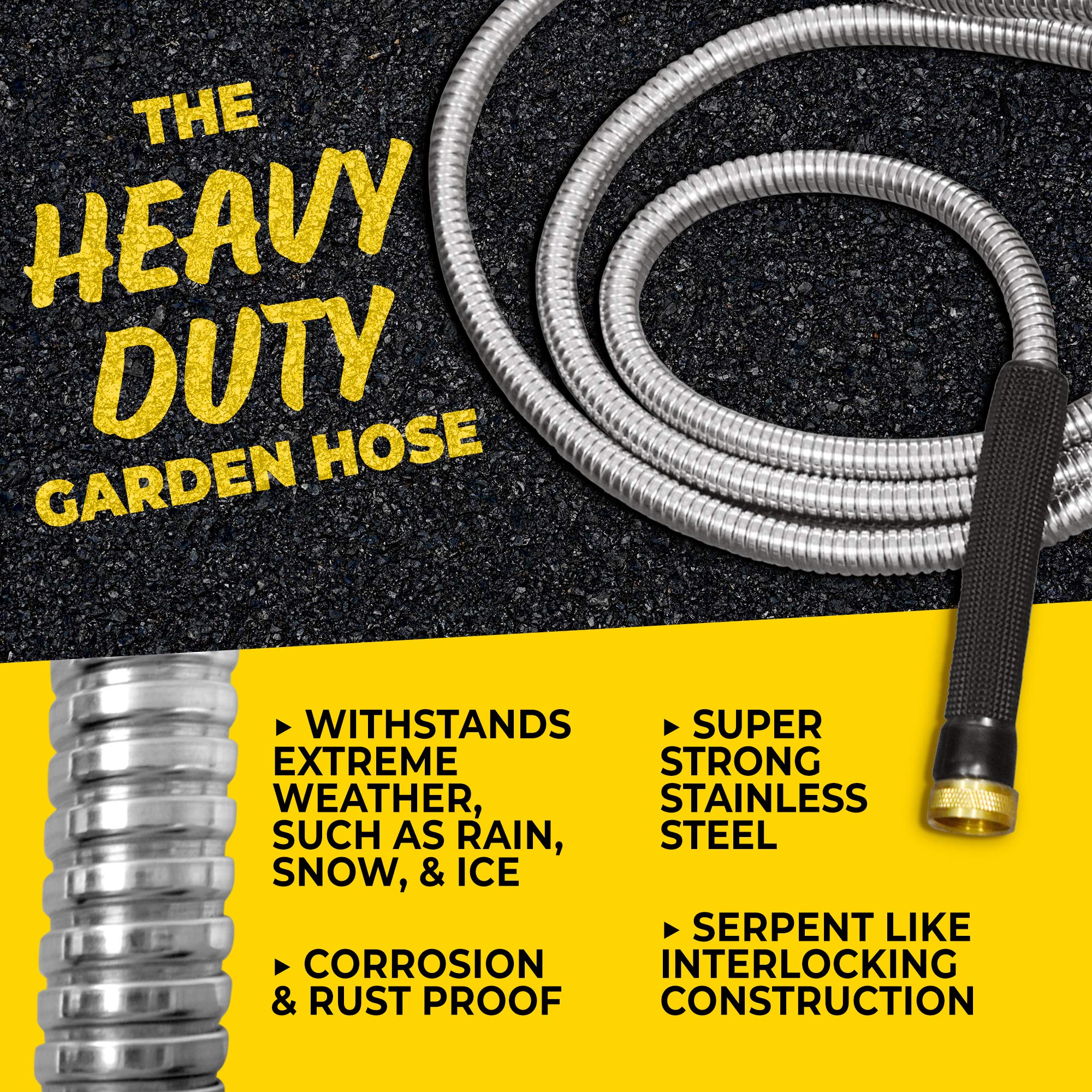 Bionic Steel Pro 100' Garden Hose – 304 Stainless Steel Metal Hose