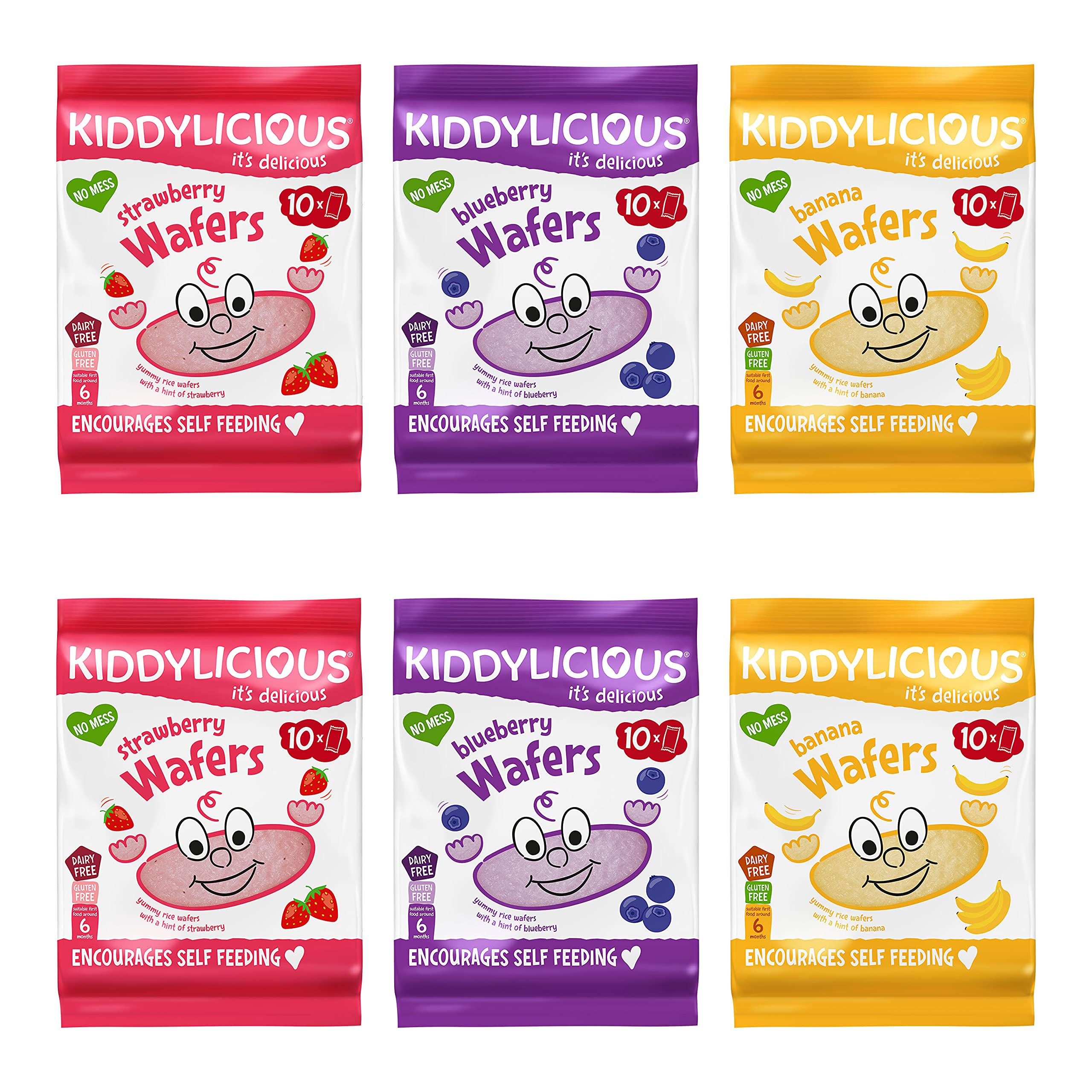 Kiddylicious Fruit Wafers Mixed Variety Pack - Gluten & Dairy Free - 60ct