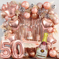 Jolof Store Rose Gold 50th Birthday Decorations Kit for Women - 40 Pieces
