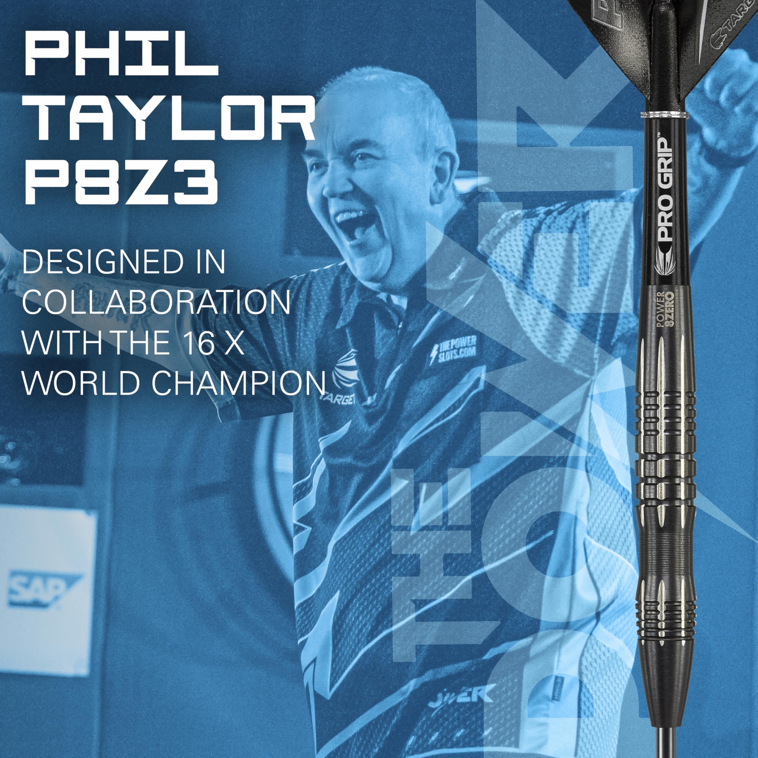 Target Phil Taylor Power 8-Zero 3 Steel Tip Darts | 80% Tungsten 24g