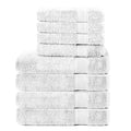 Komfortec 8-Piece Cotton Towel Set | 4 Bath & 4 Hand Towels – White