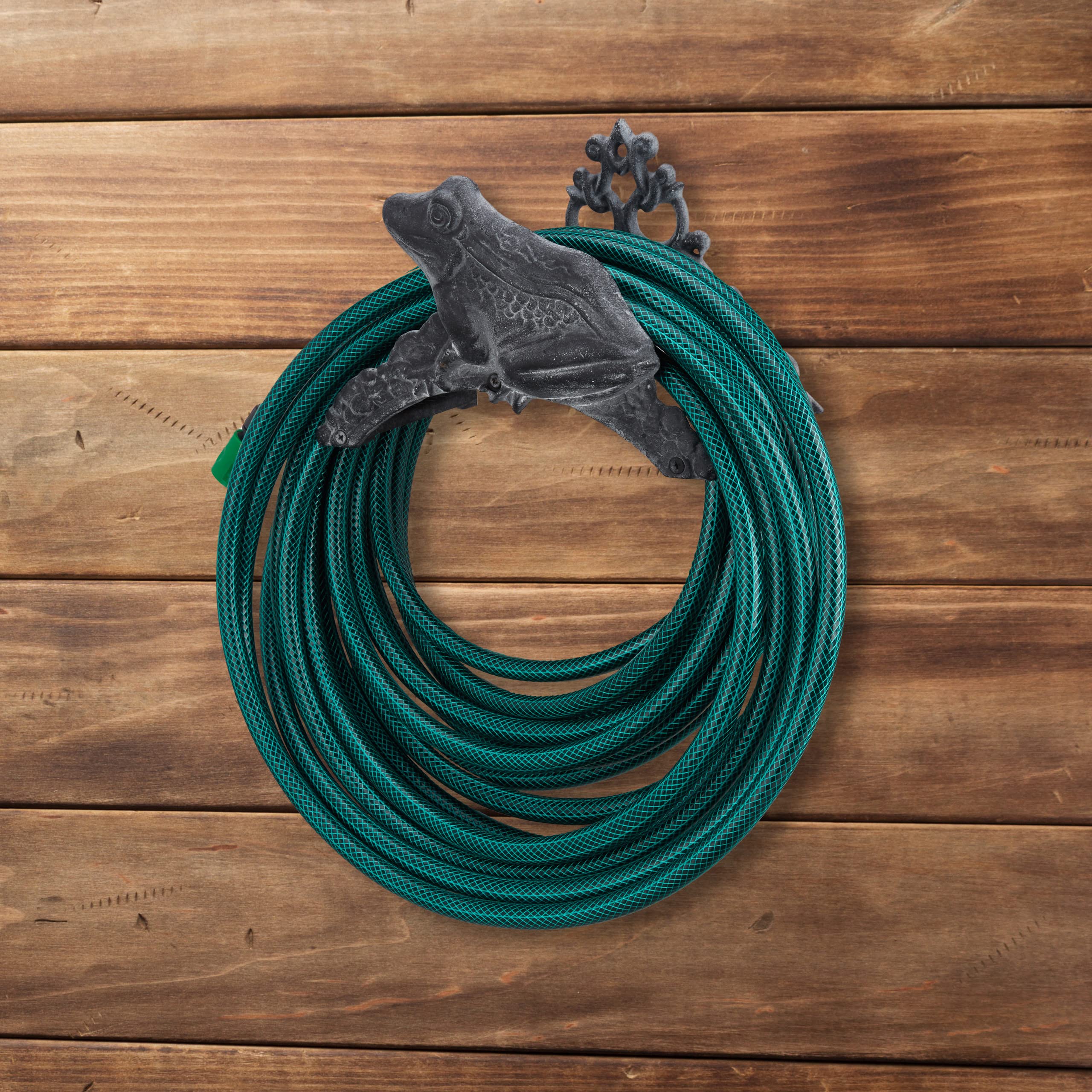 Relaxdays Cast Iron Garden Hose Holder – Wall-Mounted Frog Hose Reel
