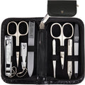 3 Swords Germany 8-Piece Manicure Pedicure Set | Black Leather Case