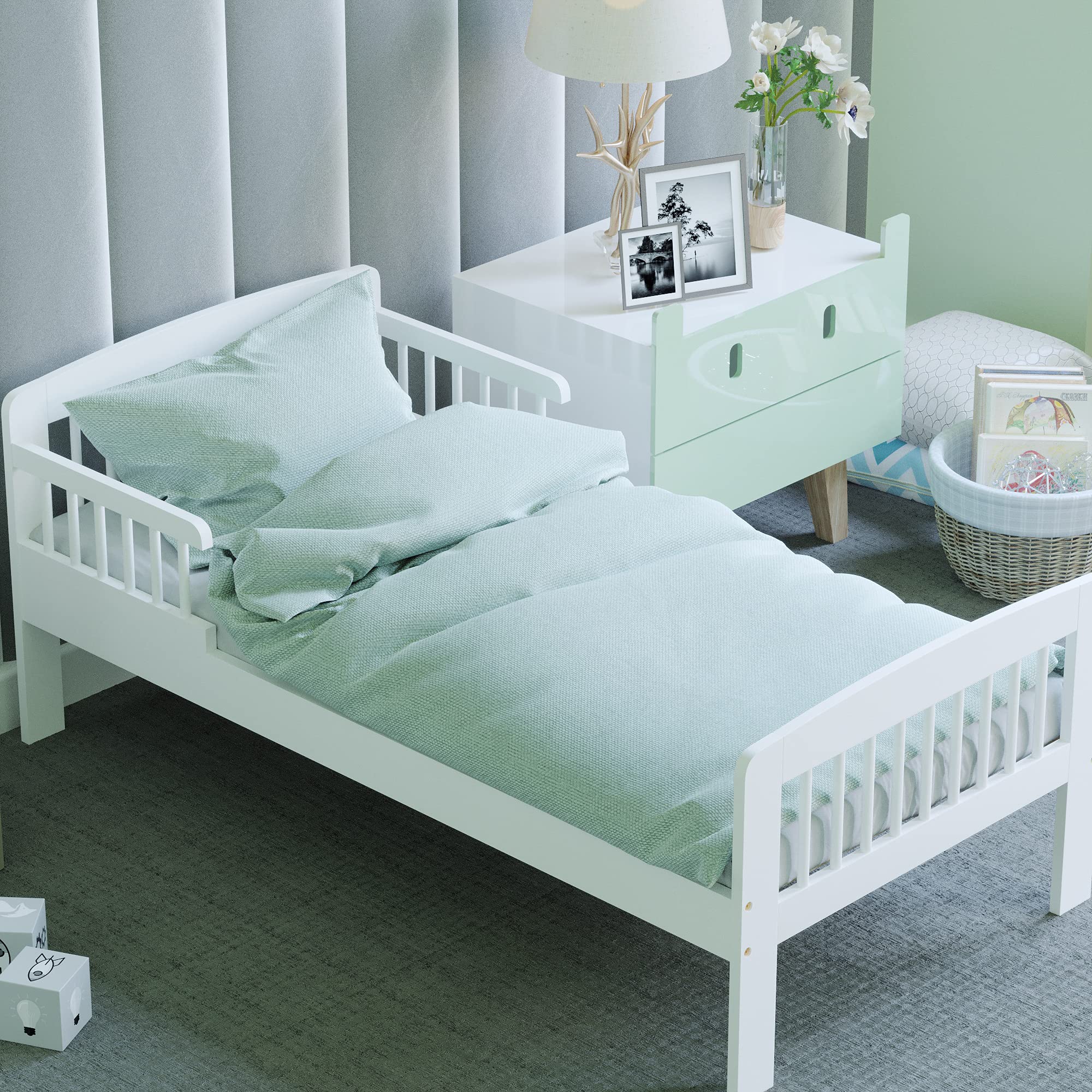 Junior Vida Scorpio Toddler Bed – Solid Pine Wood Frame with Rails