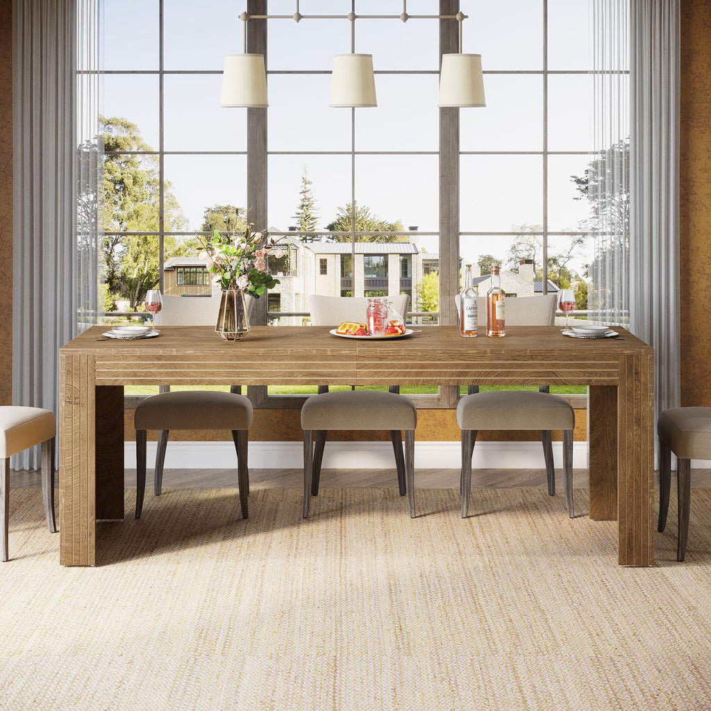 Tribesigns 78.7-inch Large Dining Table for 6-8, Rectangular Kitchen Table with Heavy Duty Pedestal - image 3