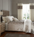 Catherine Lansfield Lattice Cut Velvet King Duvet Set - Natural