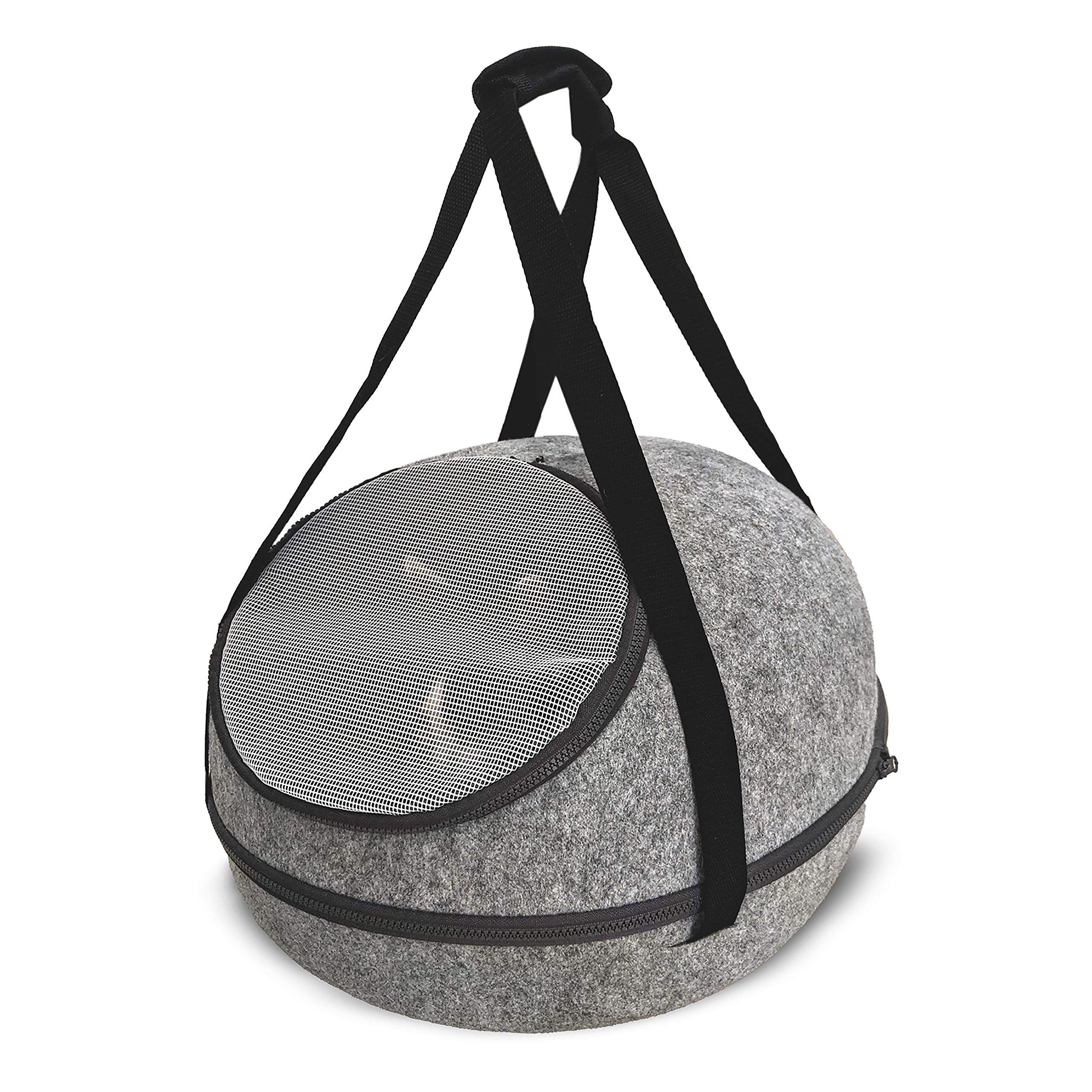 Doc & Phoebe Sleep and Go – Convertible Cat Bed and Pet Carrier, Grey