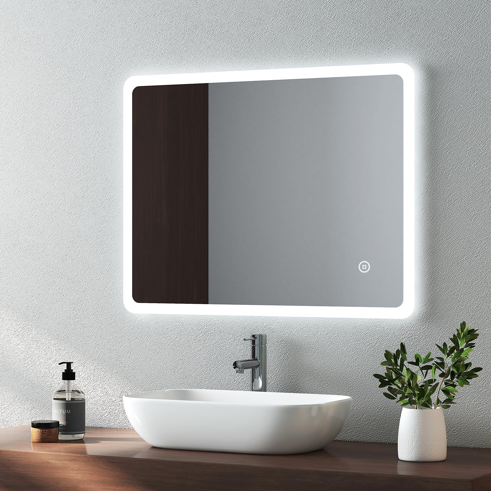 EMKE LED Bathroom Mirror | 450x600mm Backlit Vanity with Demister
