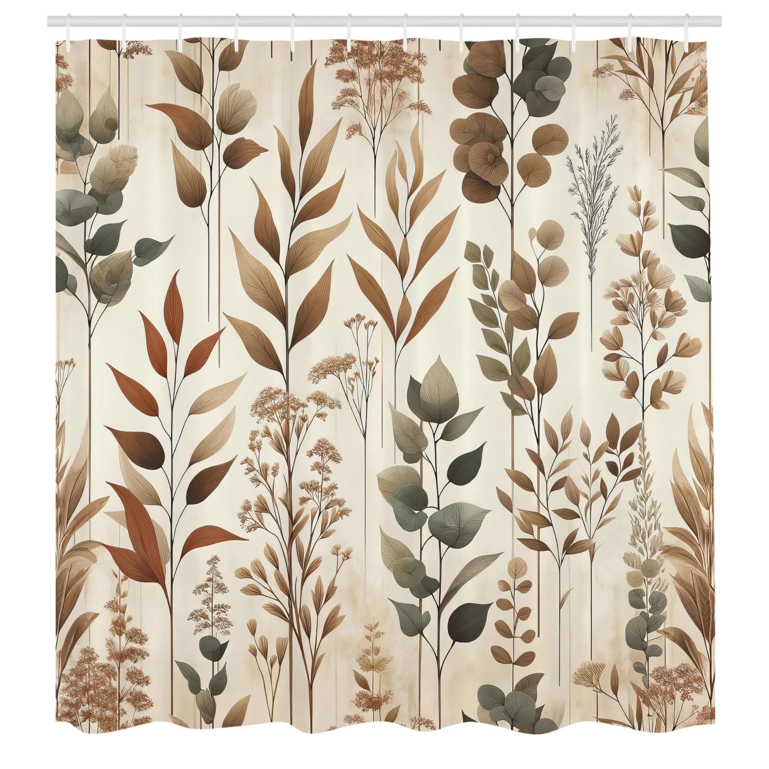 Abakuhaus Vintage Botanical Shower Curtain | Waterproof Fabric – 175 x 200 cm