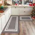 COSY HOMEER Kitchen Rugs 2-Piece Set | Non-Slip Washable Floor Mats – Grey