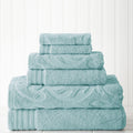 Amrapur 6-Piece Cotton Towel Set | Medallion Jacquard 550GSM Ultra Soft