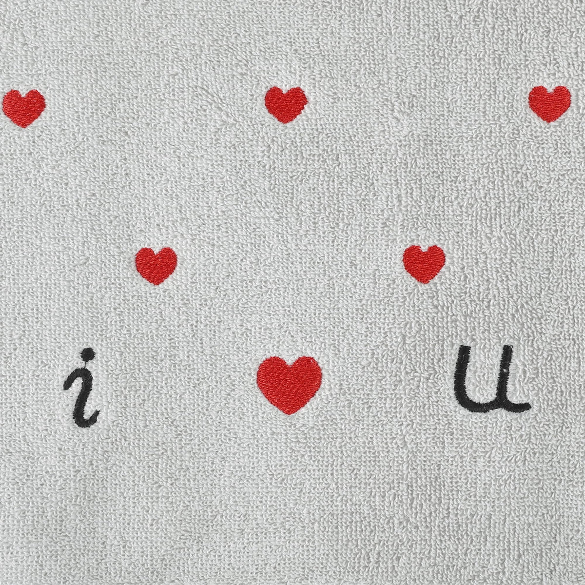 HMETOL Valentine's Day Cotton Letter Heart Love Pattern Hand Towels