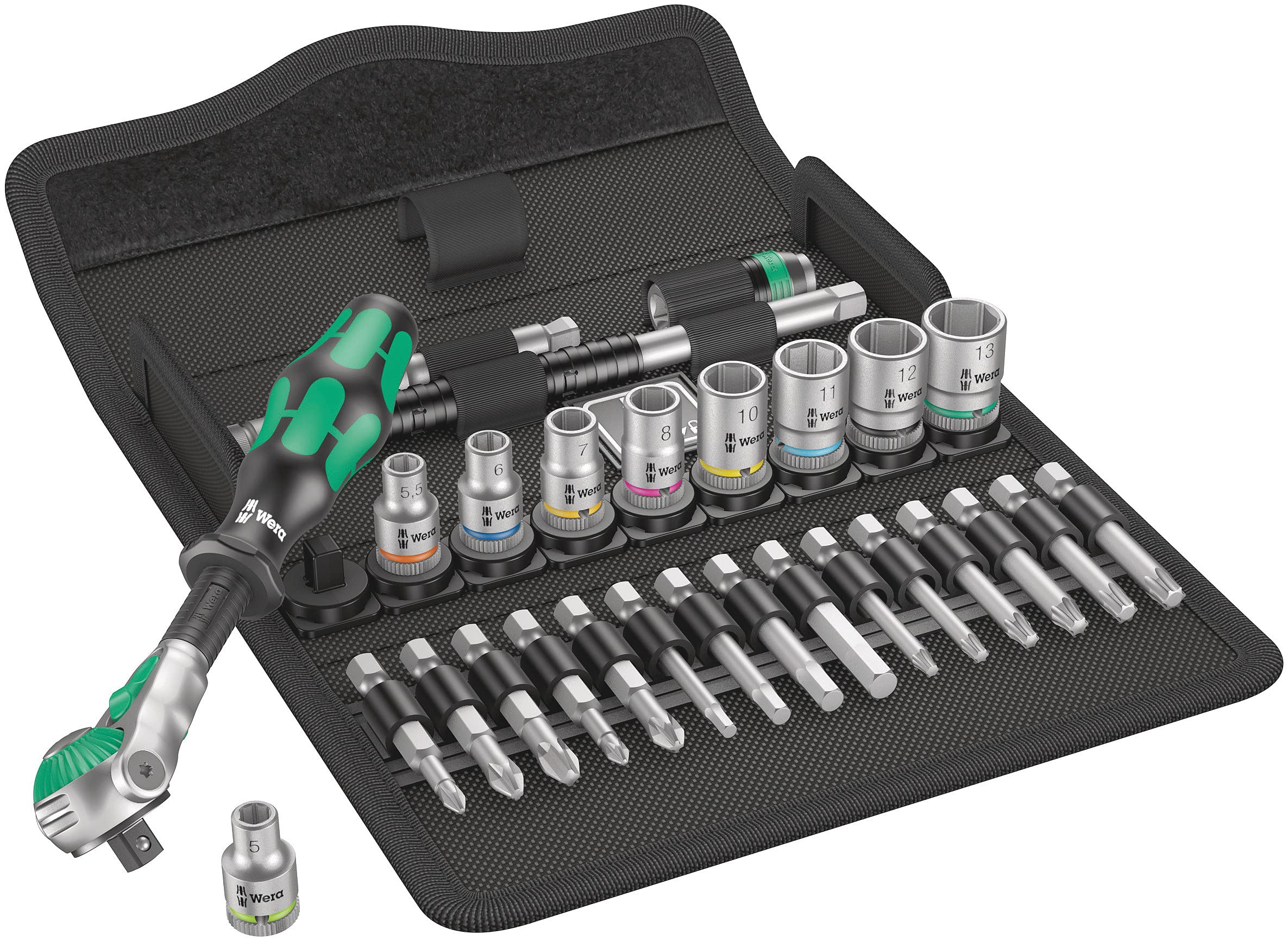 Wera Zyklop Speed Ratchet Set | 1/4" Drive Metric Silver - 28 Pieces