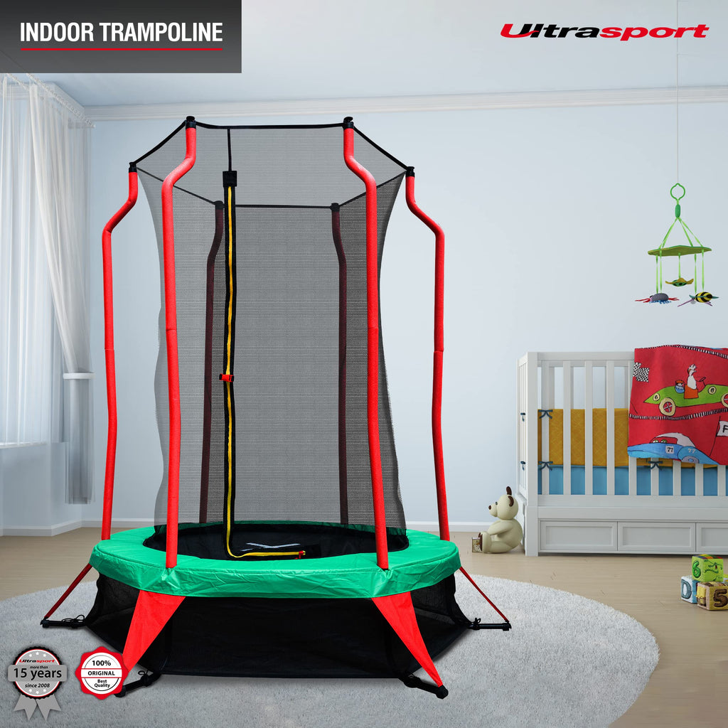 Ultrasport Happy Jump Mini Toddler Trampoline with Safety Net – 140 cm