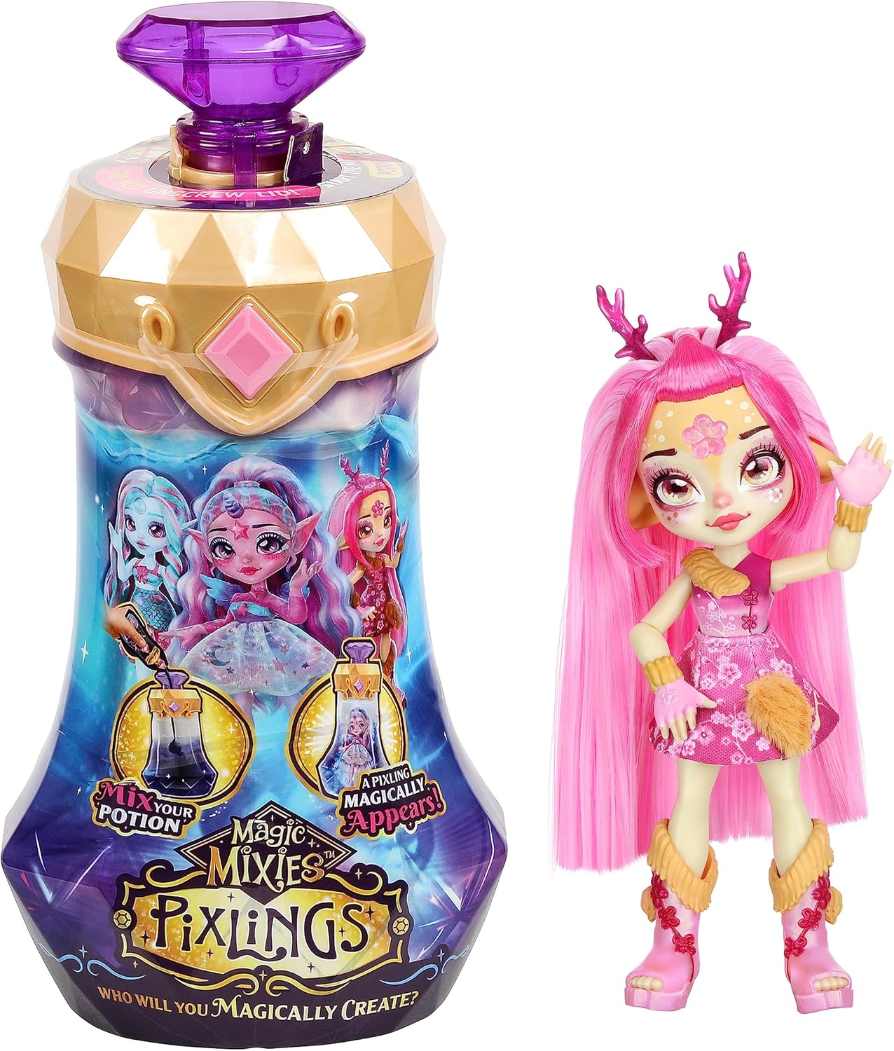 Magic Mixies Pixlings Unia Unicorn Doll - Interactive Collectible Toy