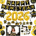 Abitoncc 2026 New Year Decorations Kit | Gold & Black NYE Party Supplies