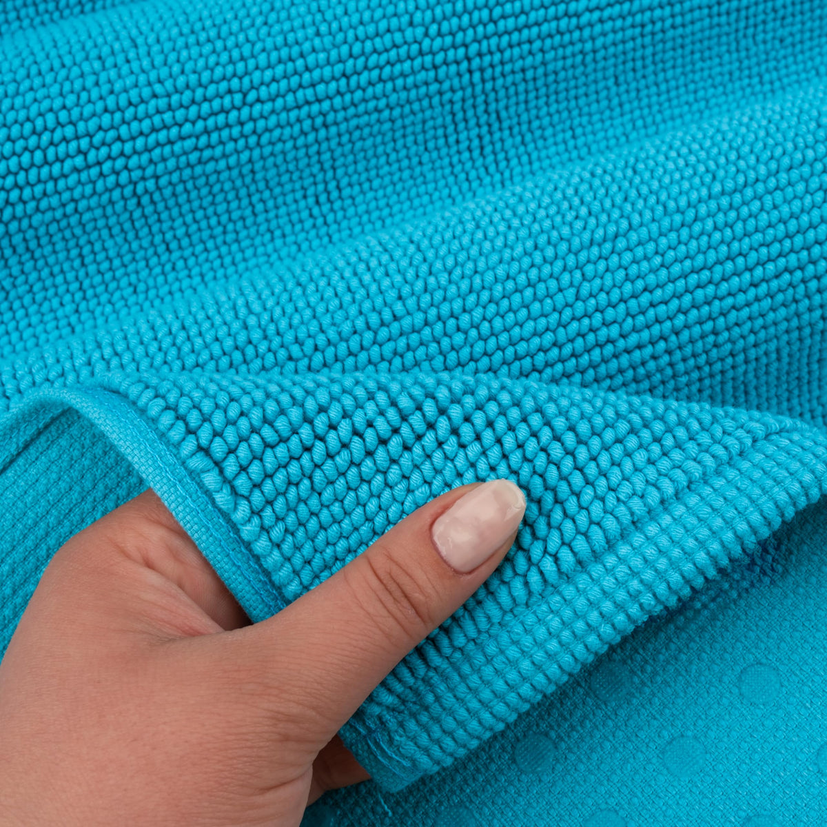 Hammetex Non-Slip Bath Mat, 43 x 64 cm, 100% Cotton, 1200 GSM, Washable, Absorbent, Quick Dry, OEKO-TEX Certified, Turquoise - image 3