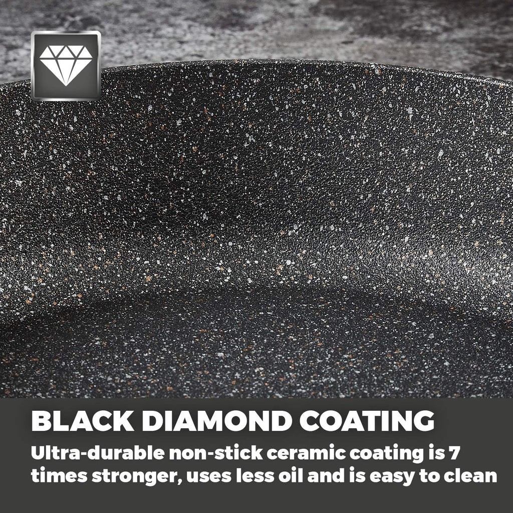 Tower Precision 28cm Non-Stick Multi-Pan | Black Diamond Forged Aluminium