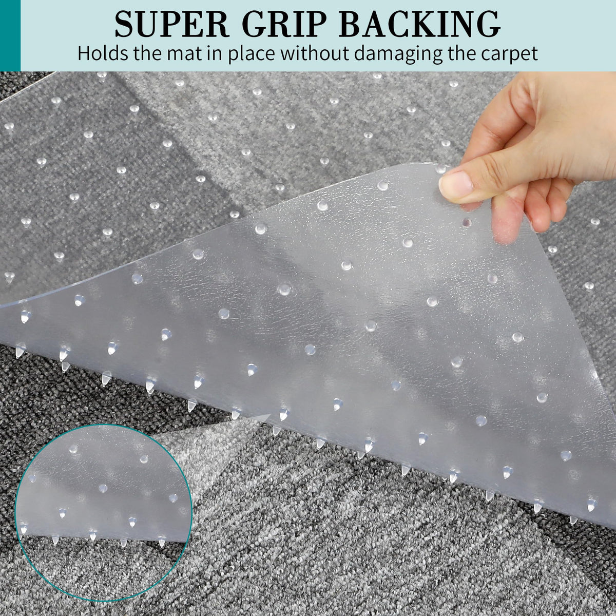 Office Chair Mat for Carpet, 2 Pack 76.2 x 122 cm Transparent Plastic Carpet Protector for Low Pile Carpets