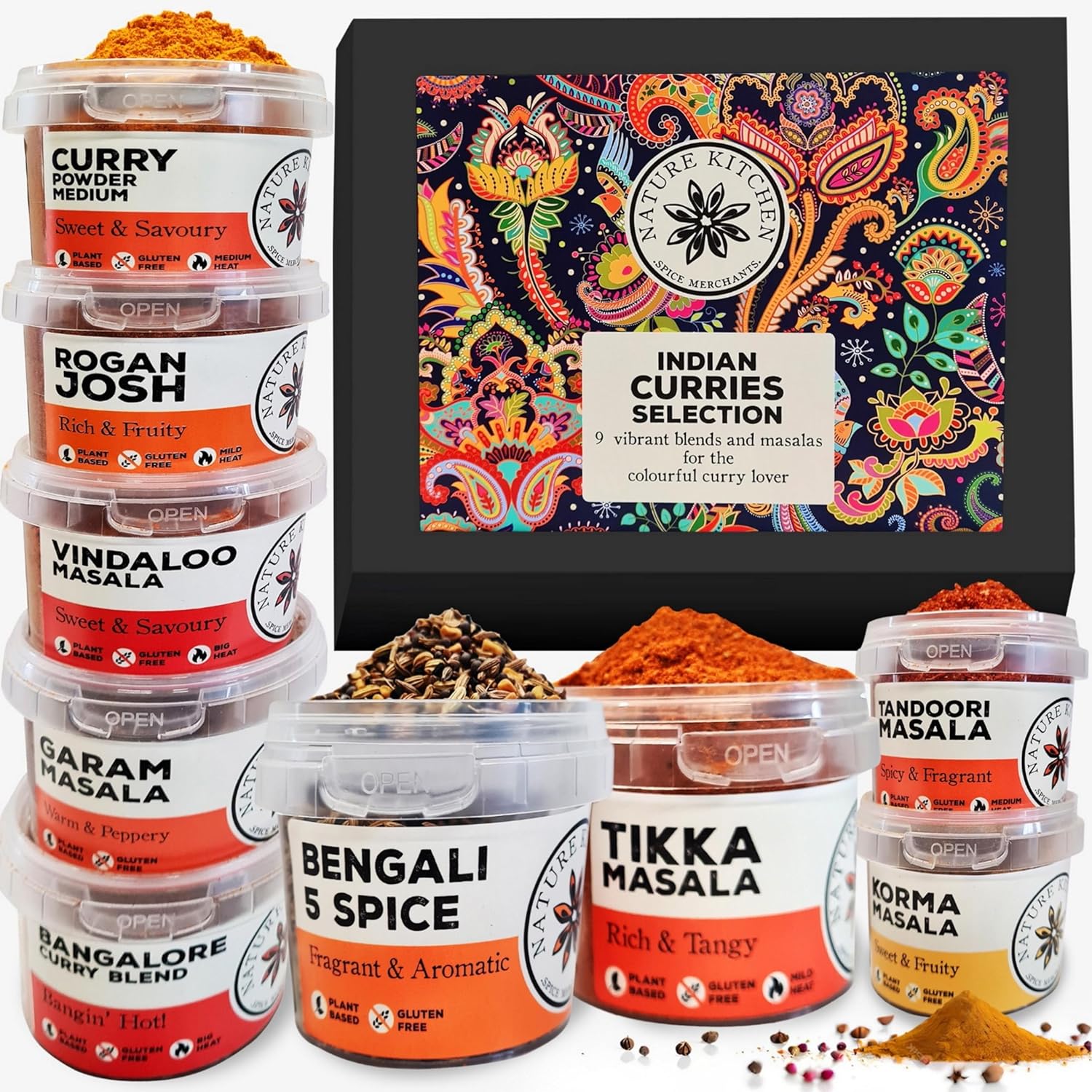 Jolof Store Indian Curry Spice Gift Set – 9 Gluten-Free Masala Blends