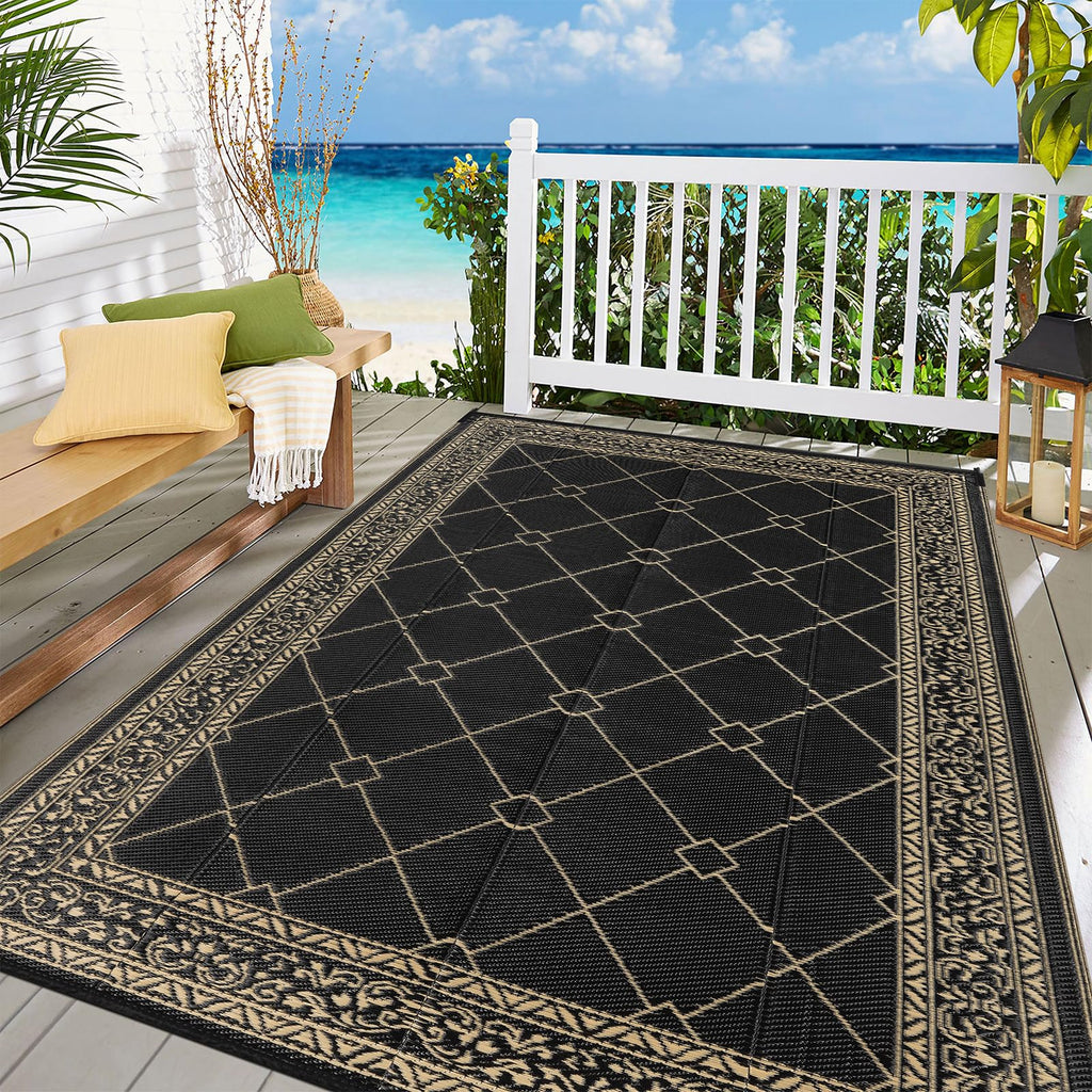 Enyhom Reversible Outdoor Rug | 150x240cm Waterproof Plastic Patio Mat