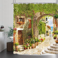 Jolof Store Floral Garden Shower Curtain | Waterproof Polyester with Hooks