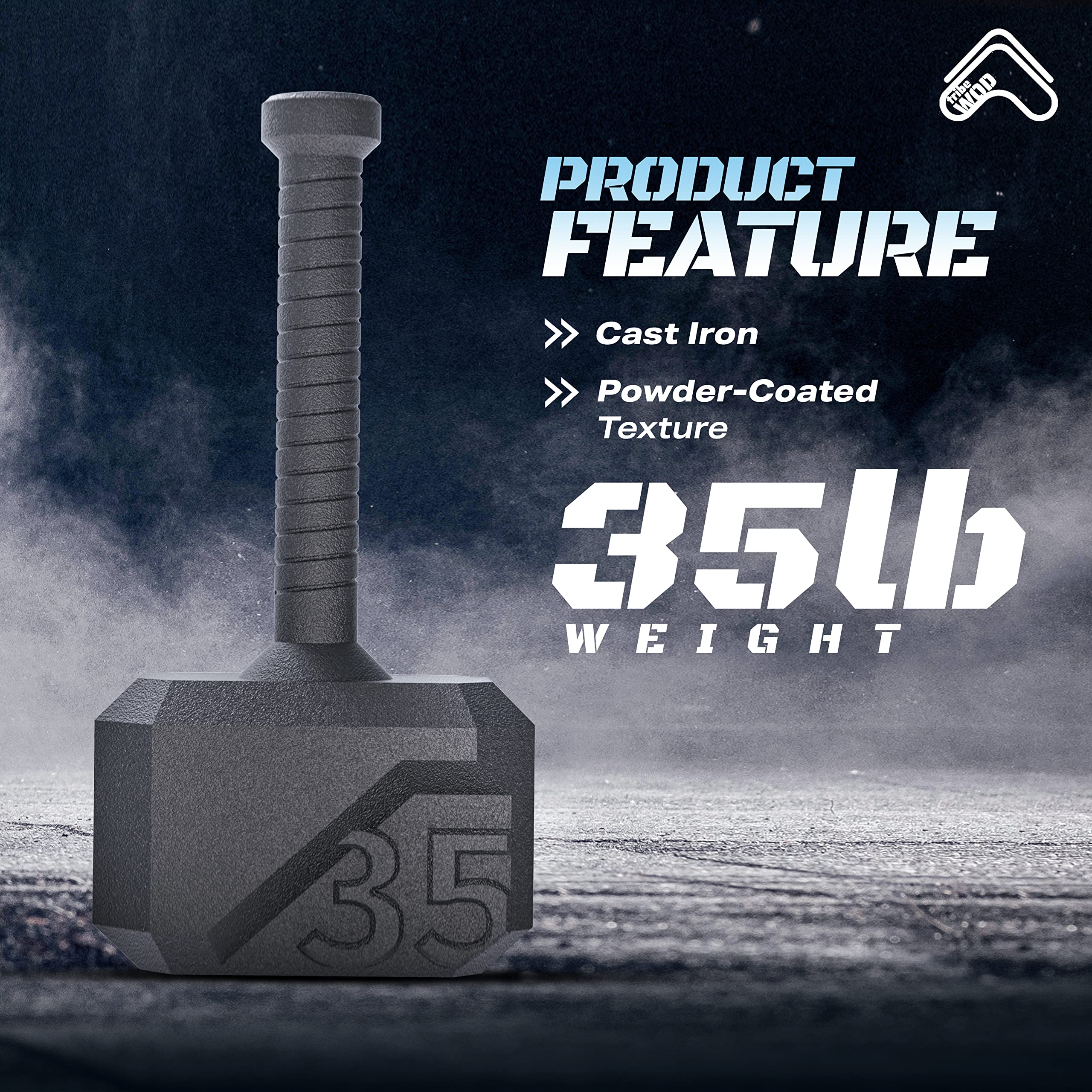 Tribe WOD Hammer Kettlebell 16kg (35lb) – Cast Iron Strength Trainer