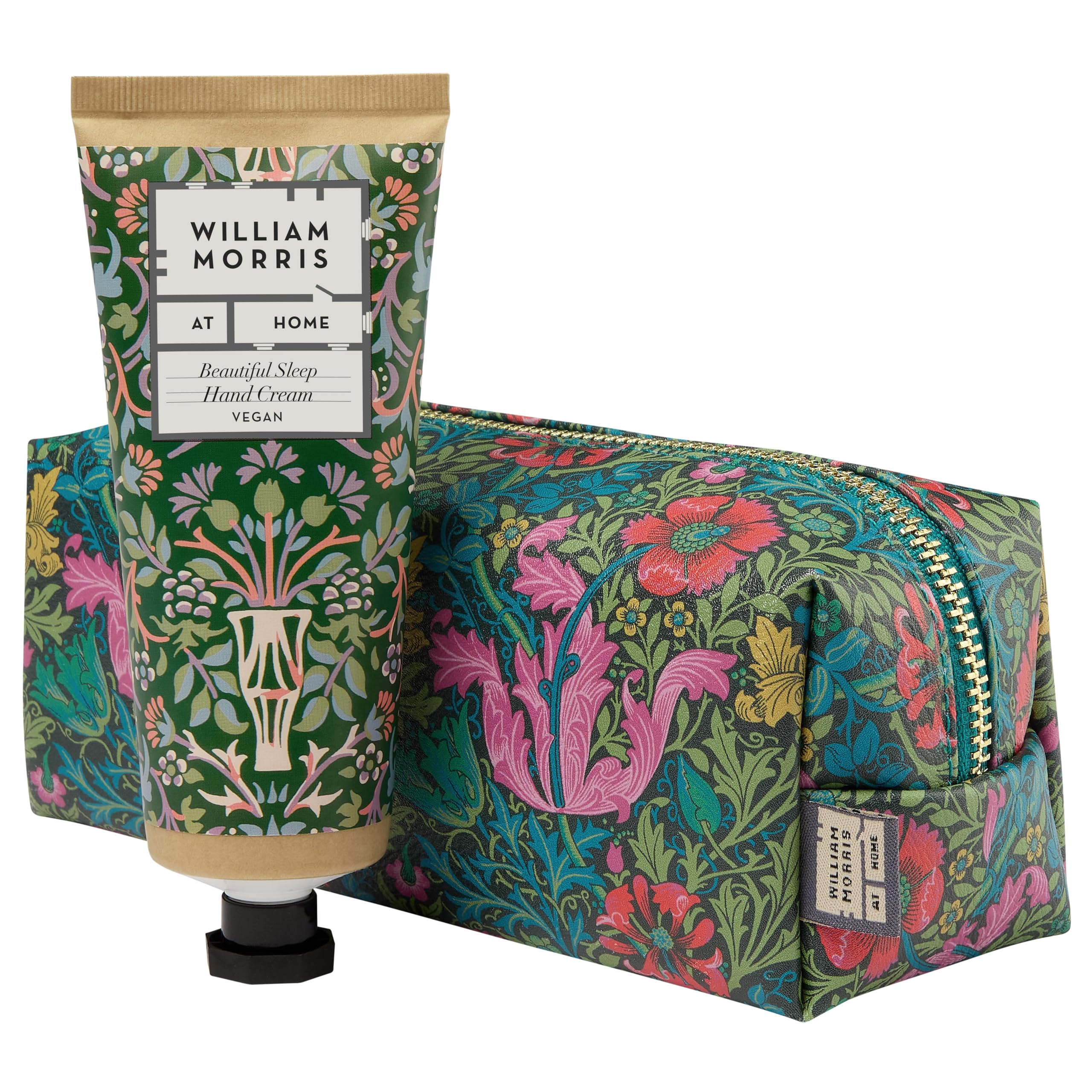 William Morris At Home Hand Cream & Makeup Bag Set - Vegan Shea Butter