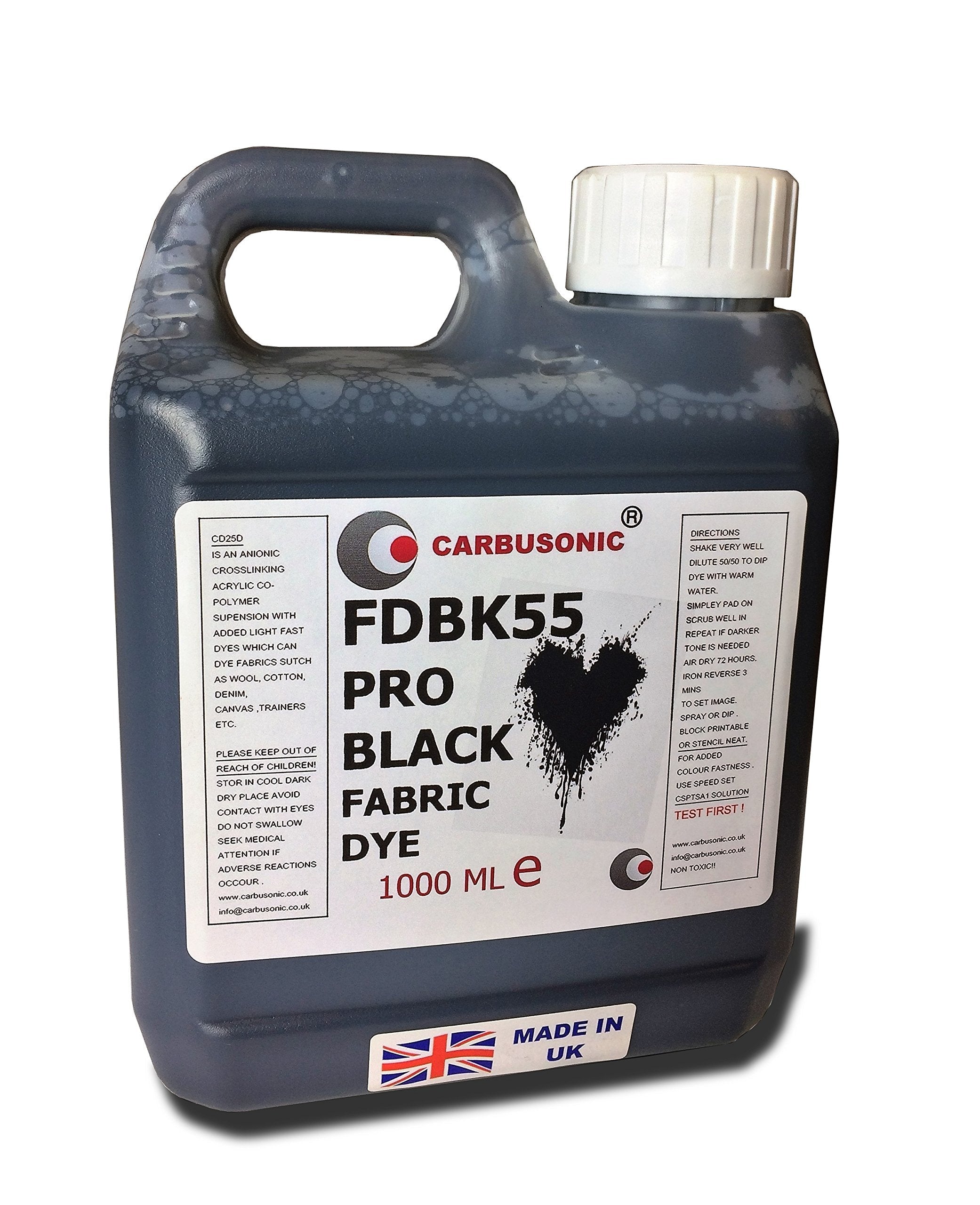 Black Liquid Fabric Dye for Denim and Batik - 1 Litre