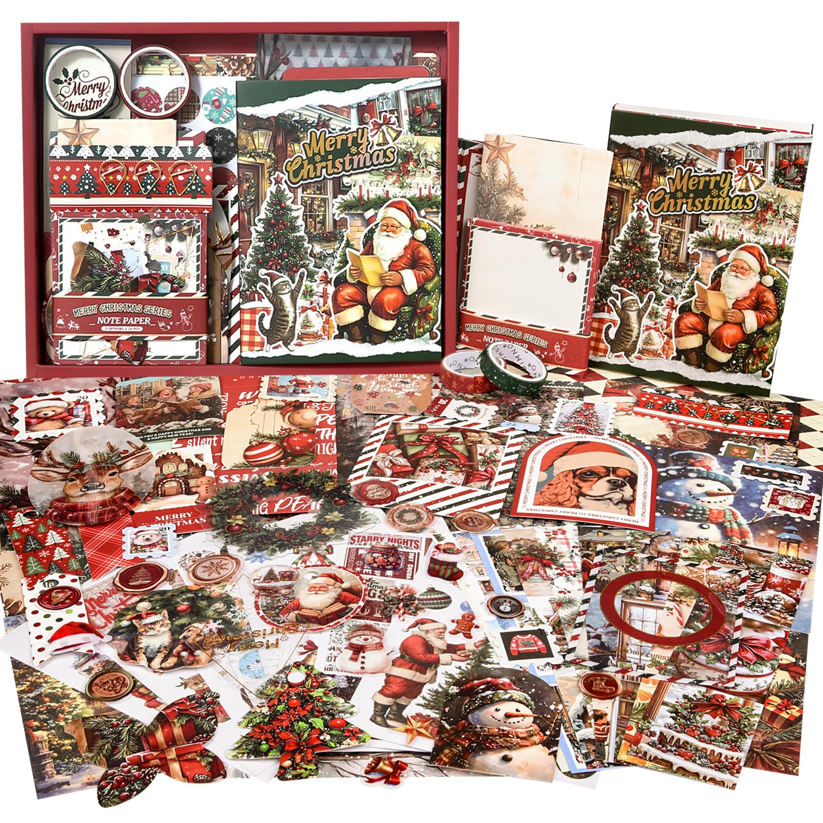 Jolof Store Vintage Christmas Scrapbook Kit – Aesthetic Junk Journal Supplies