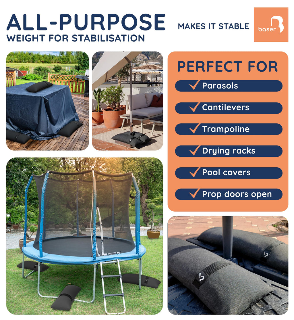 Baser – 2 x 20kg Fillable Curved Sandbags for Parasols & Cantilevers