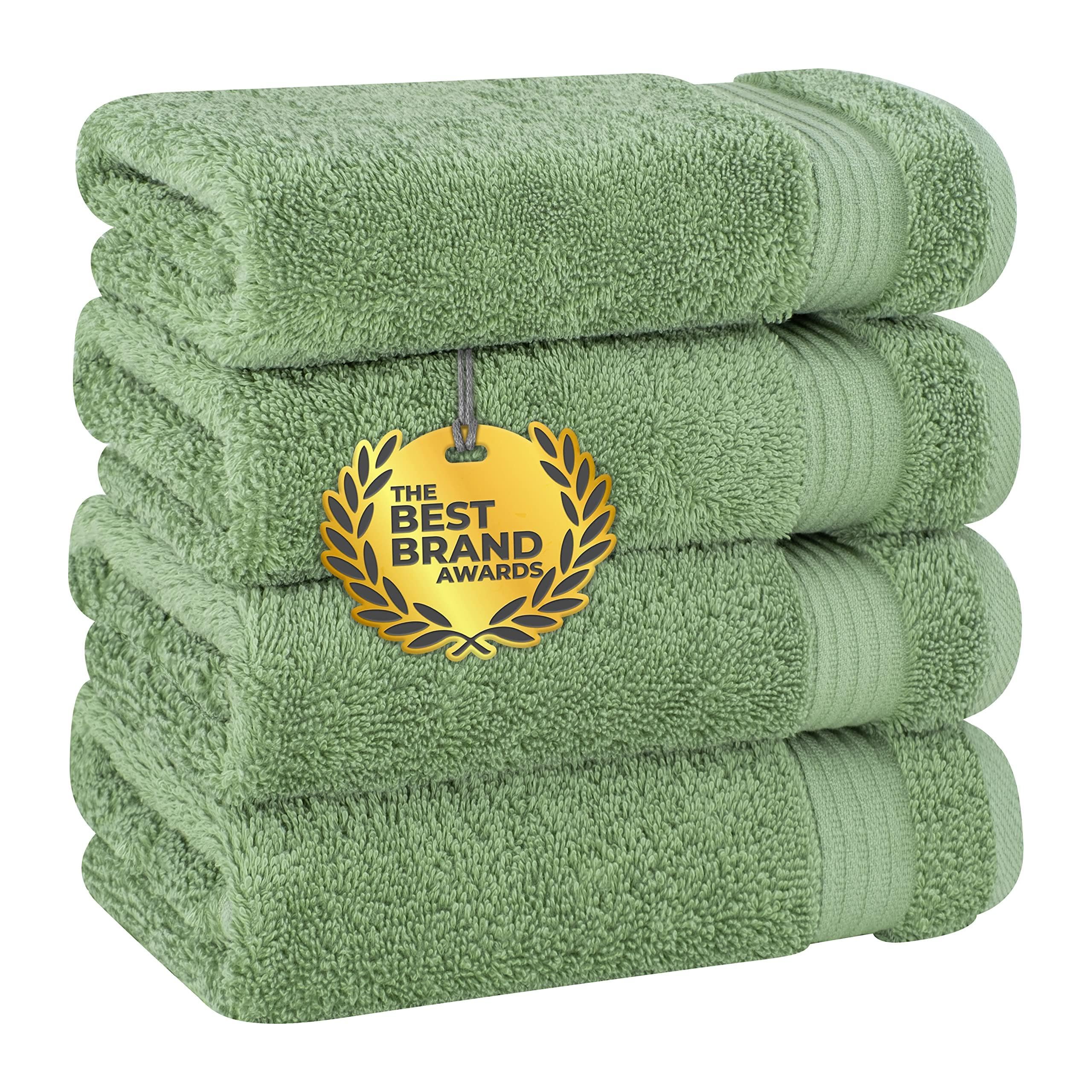 Jolof Store Turkish Cotton Hand Towel Set | 600 GSM Sage Green 4-Pack