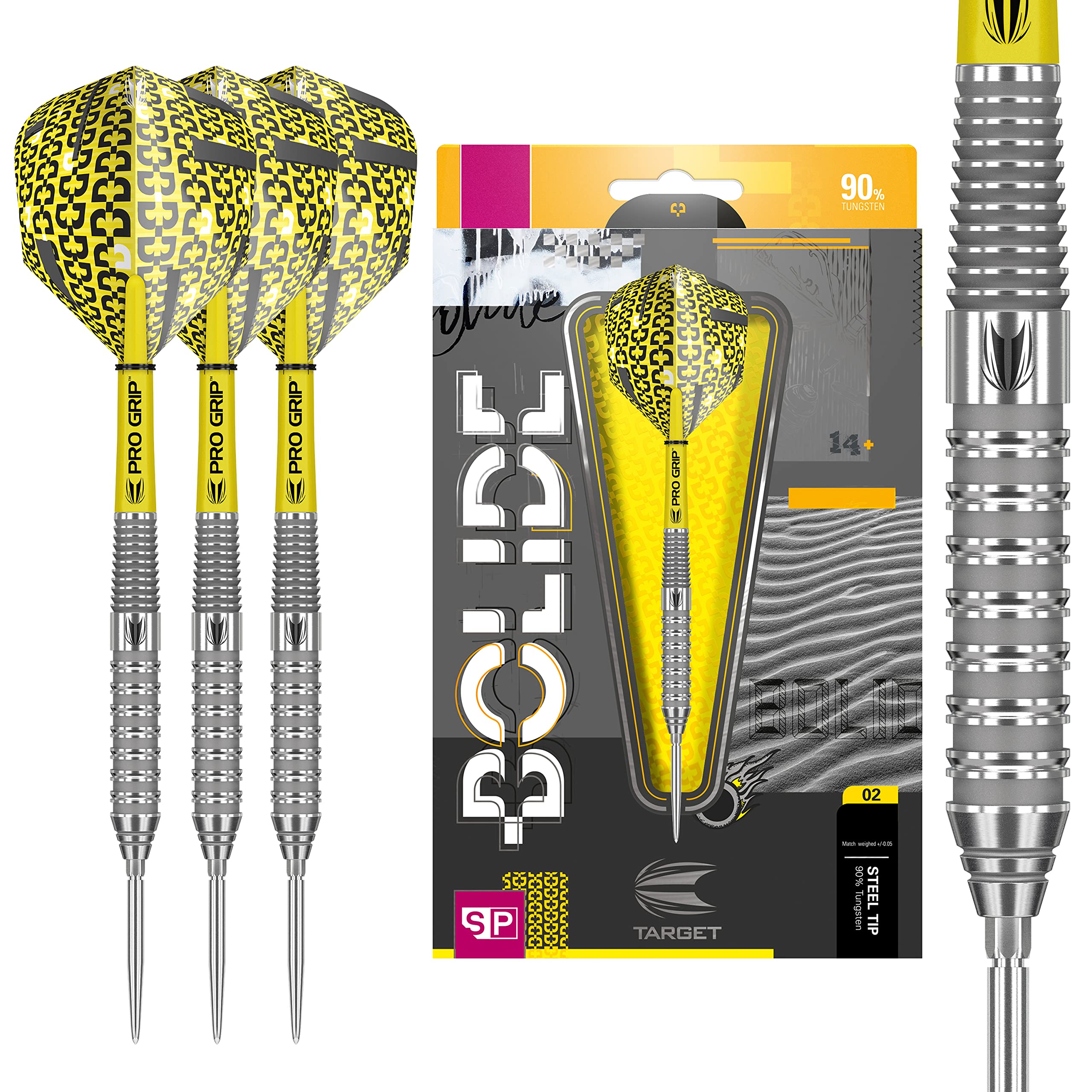 Target Darts Bolide 02 90% Tungsten Swiss Point Steel Tip Darts - 21g