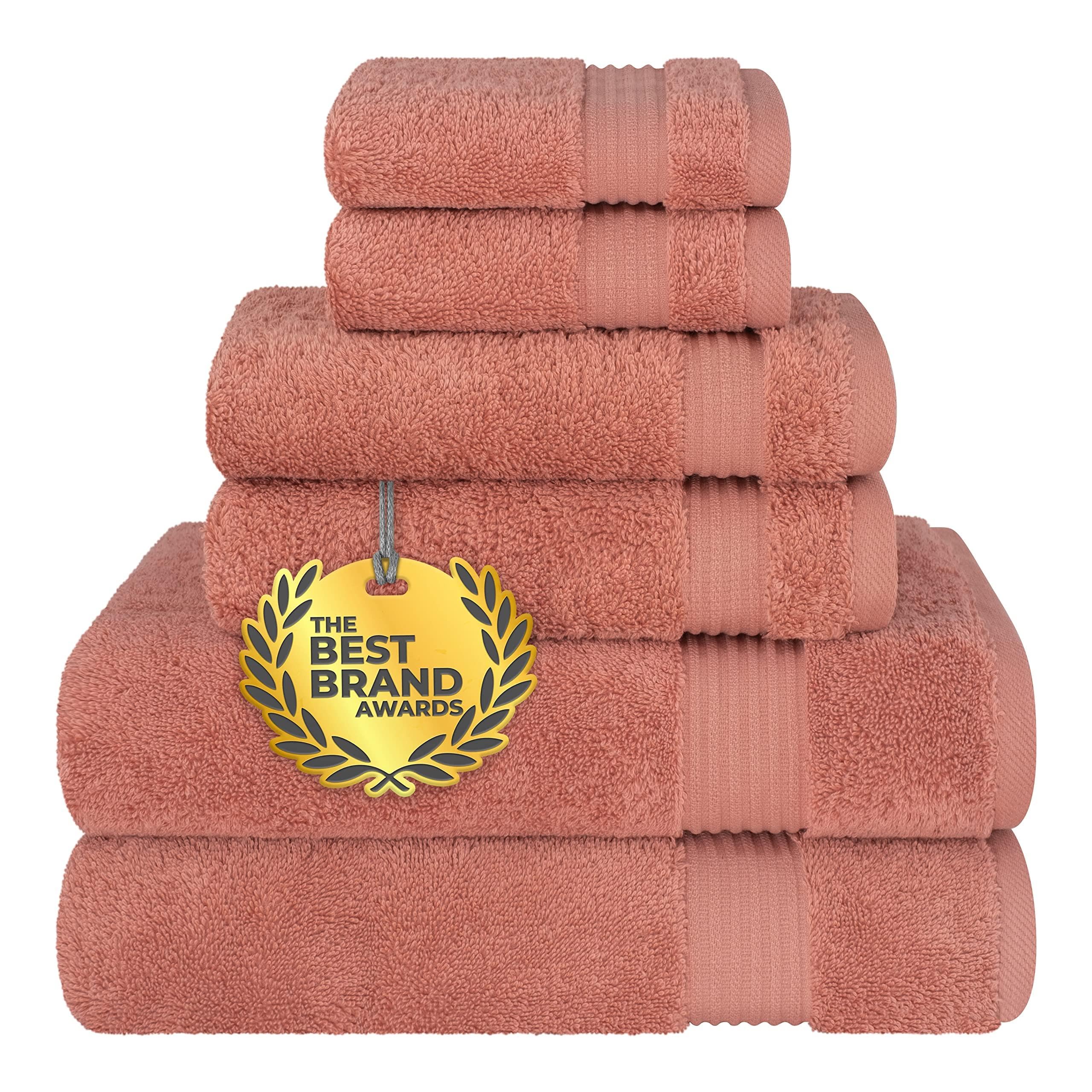 Cotton Paradise 6-Piece Turkish Towel Set | 100% Cotton 600 GSM - Coral