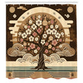 Abakuhaus Asian Tree Shower Curtain – Waterproof Fabric Bathroom Decor