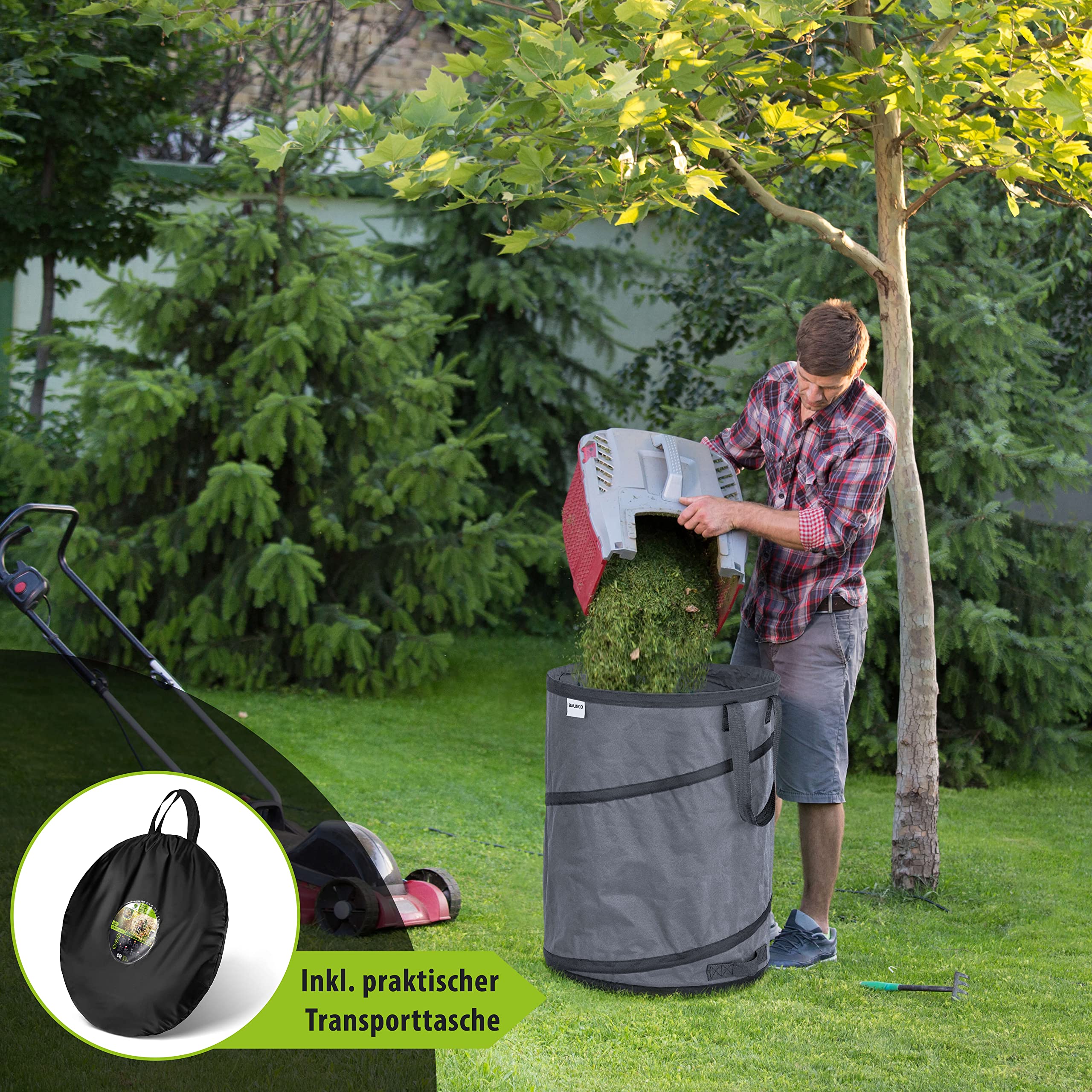 Jolof Store 3x 170L Pop-Up Garden Waste Sacks – Robust Grey Leaf Bags