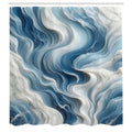 Abakuhaus Blue Shower Curtain | Surreal Oceanic Marble Fabric | 175 x 200 cm